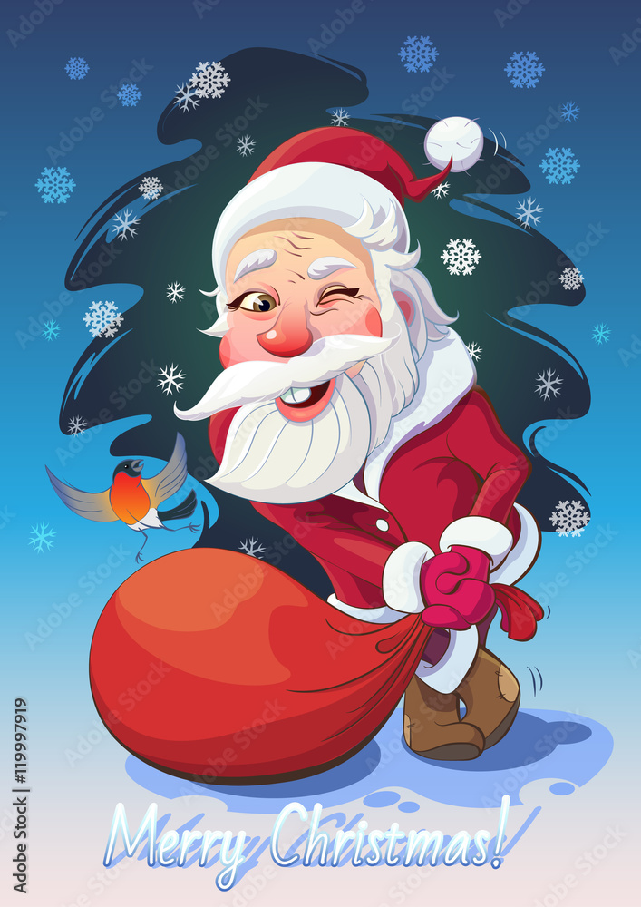 Santa Merry Christmas Card Santa Merry Christmas Card