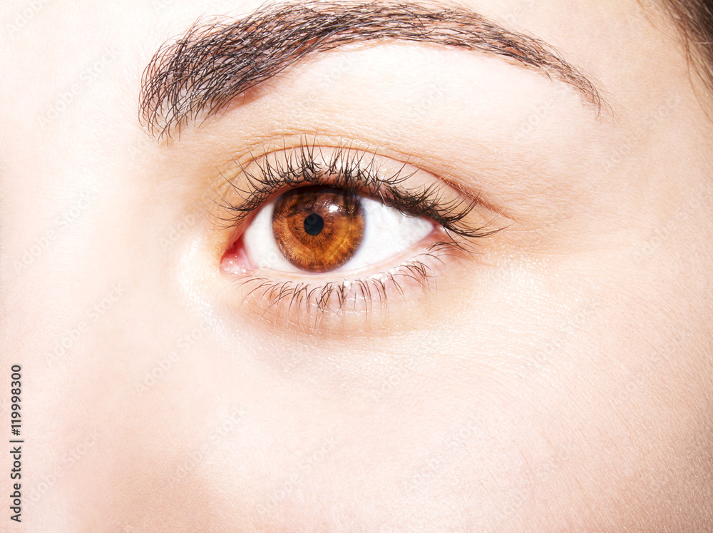 Beautiful insightful look brown woman's eye