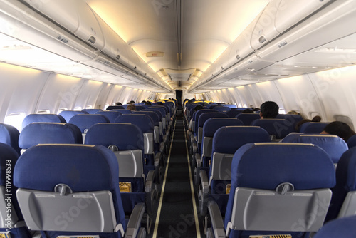 interior of the passenger seat airplane