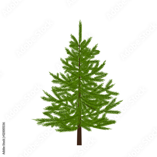 Green Tree. Christmas symbol. New Year. illustration