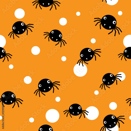 Seamless Spider and Dot pattern wallpaper © suwaruk