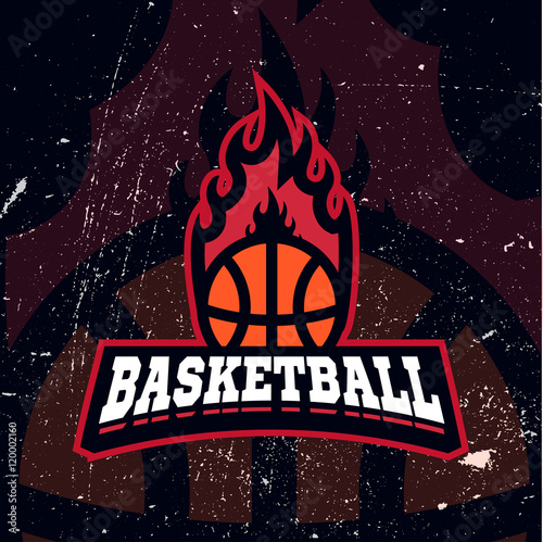 Basketball colour tournament logo