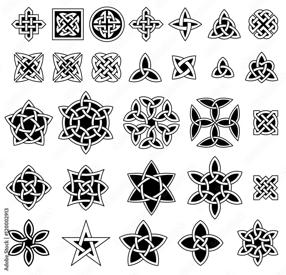 25+ Celtic knots collection (Triquetra (Trinity) knot, Quaternary knot, etc.)