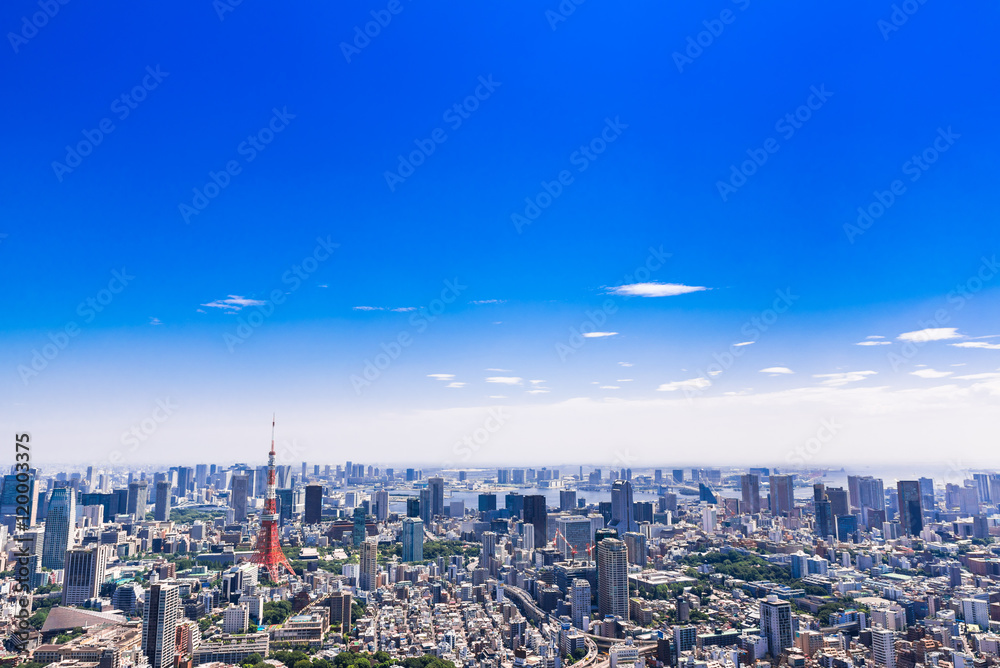 東京　青空と都市風景