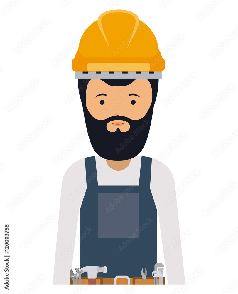 constructer man and cartoon icon. profession worker and occupation theme. Isolated design. Vector illustration constructer man and cartoon icon. profession worker and occupation theme. Isolated design. Vector illustration