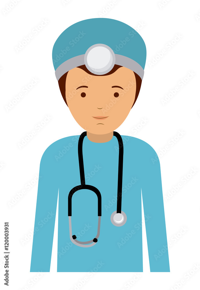 doctor man and cartoon icon. profession worker and occupation theme. Isolated design. Vector illustration doctor man and cartoon icon. profession worker and occupation theme. Isolated design. Vector illustration