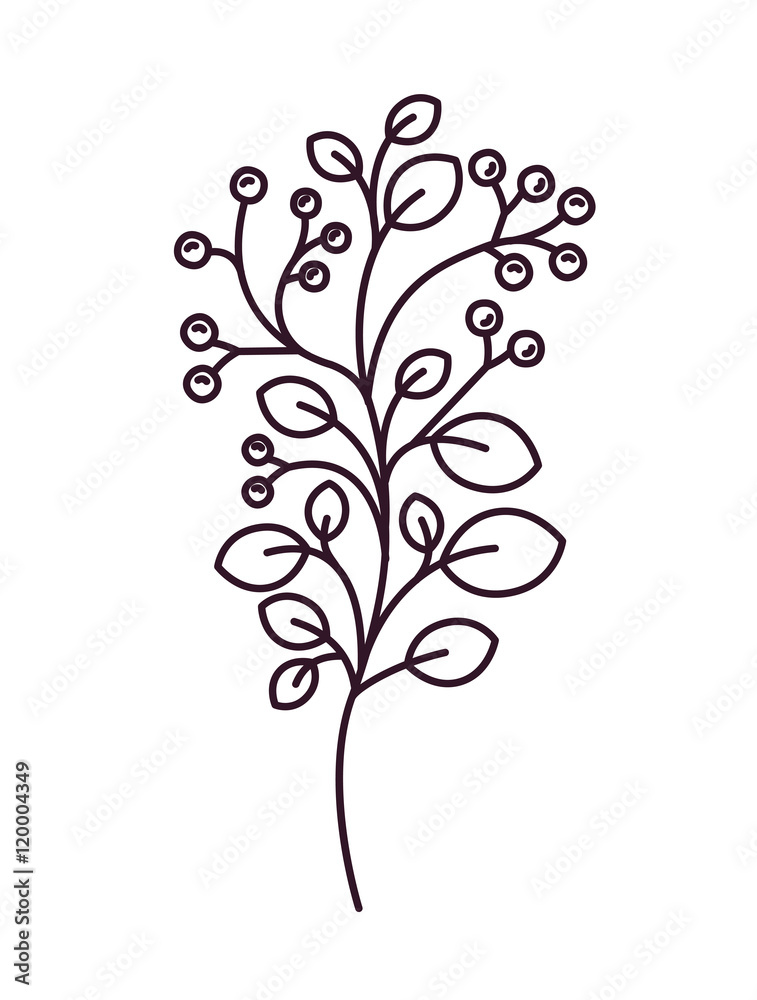 leaf floral garden and silhouette icon. decoration and ornament theme. Isolated design. Vector illustration leaf floral garden and silhouette icon. decoration and ornament theme. Isolated design. Vector illustration