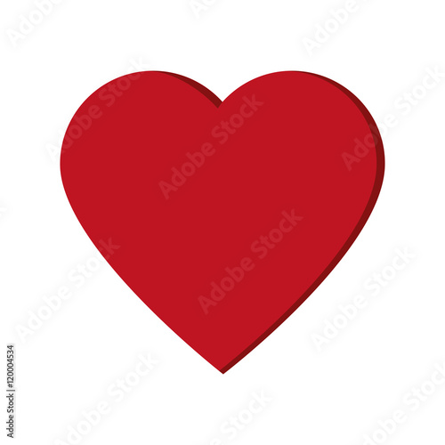heart shape love passion romantic icon. Flat and isolated design. Vector illustration