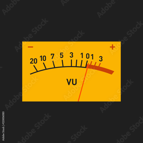 Analog Volume Unit Meter Measuring Device. Vector photo