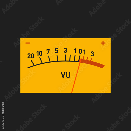 Analog Volume Unit Meter Measuring Device. Vector