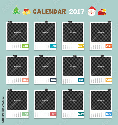 Set of Calendar 2017 with full template design