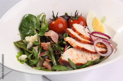 Salad with chicken breast and Bacon