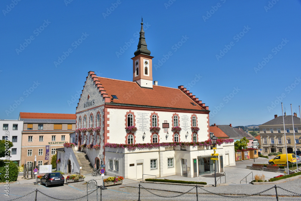 Town hall and main square of Waidhofen an der Thaya, Lower Austria