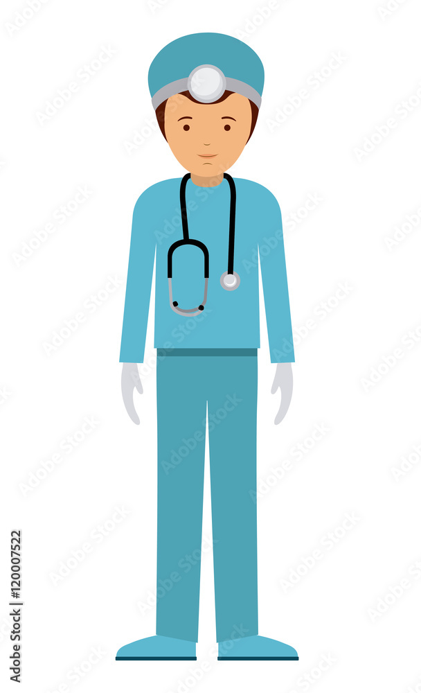 doctor man and cartoon icon. profession worker and occupation theme. Isolated design. Vector illustration doctor man and cartoon icon. profession worker and occupation theme. Isolated design. Vector illustration