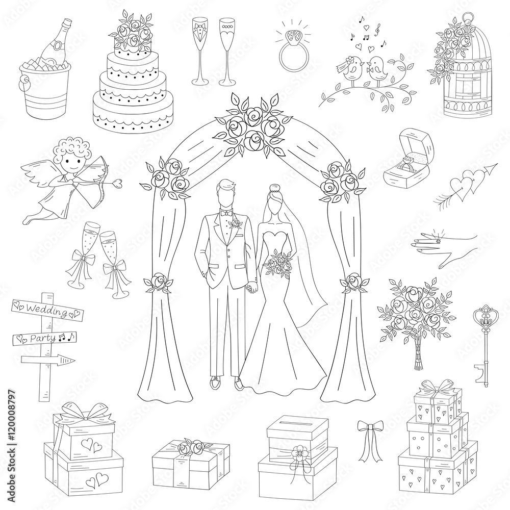 Gift box doodle icon drawing sketch hand drawn Vector Image
