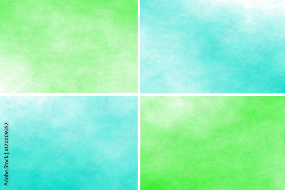 White background with green and cyan rectangles