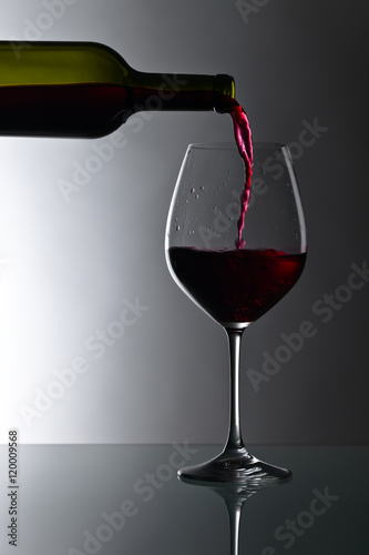 bottle and glass of red wine