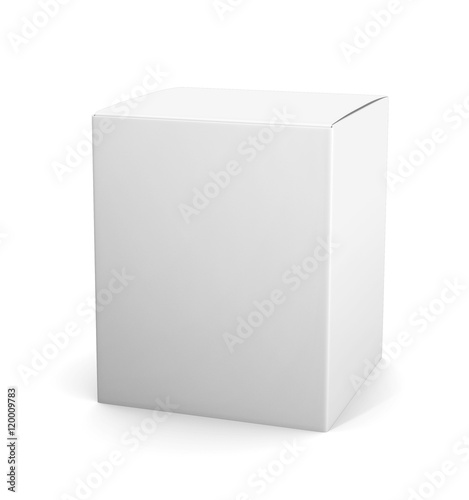 Template white cardboard package box for cosmetic products isola