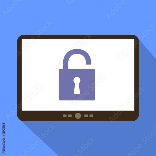 Open Padlock Tablet Icon