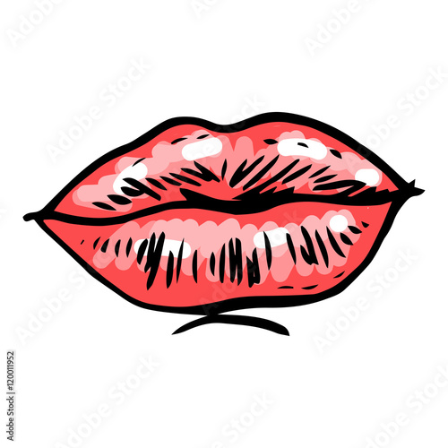 Fashion vector hand drawn female lips