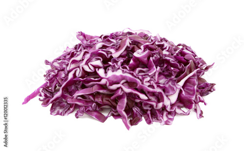 Shredded raw red cabbage photo