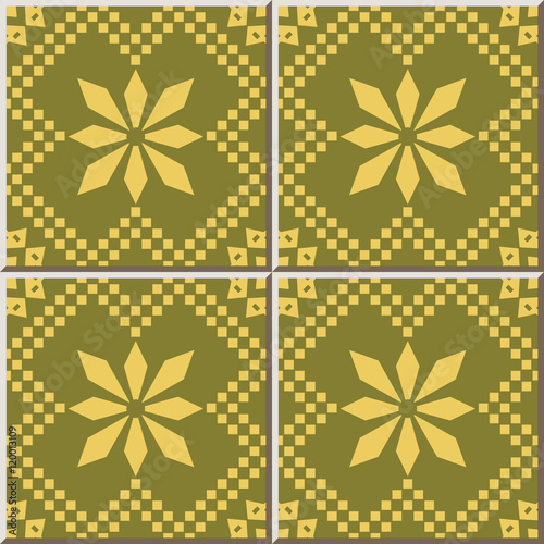 Ceramic tile pattern 401 geometry check cross square flower