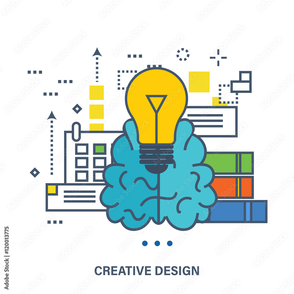 Concept of creative design and brainstorming. Concept of creative design and brainstorming.