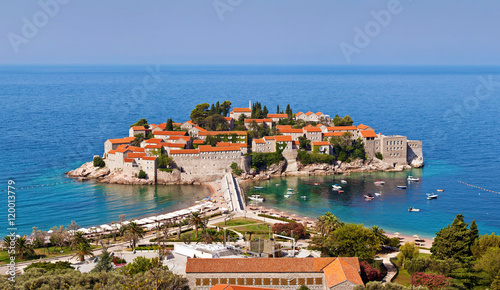 Sveti Stefan or Saint Stefan is a small islet and 5-star hotel resort on the Adriatic coast of Montenegro © prescott09