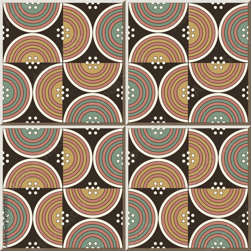 Ceramic tile pattern 435 semi round corss line