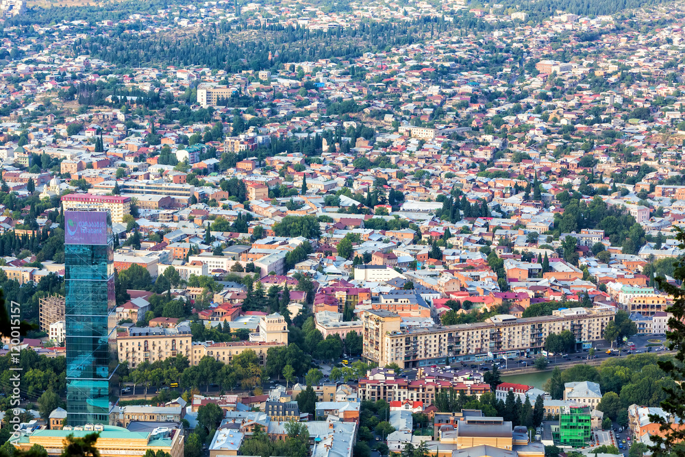  Aerial view on the center of Tbilisi, capital of Georgia