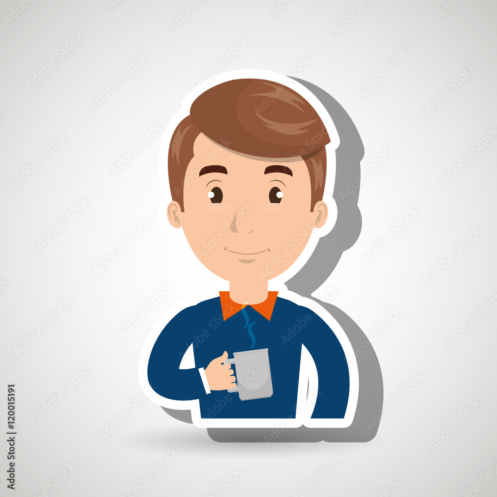 man young cup coffee vector illustration eps10 eps 10 man young cup coffee vector illustration eps10 eps 10