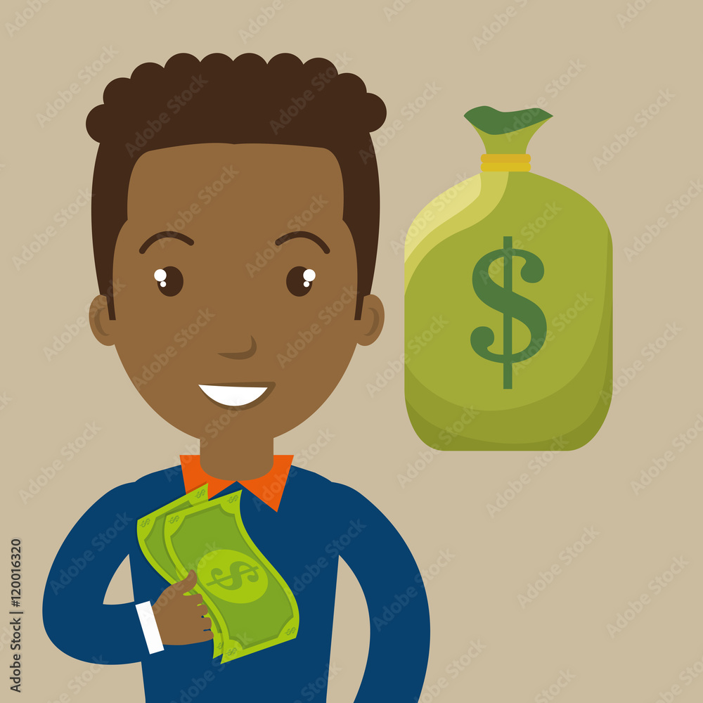 man young money dollar vector illustration eps10 man young money dollar vector illustration eps10