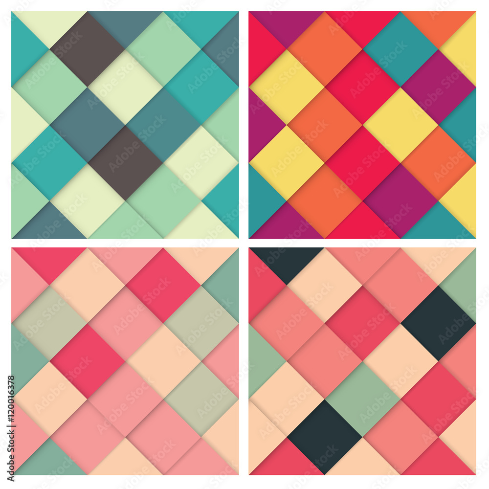 Set of abstract square colorful retro background with stylish colors, vector illustration Set of abstract square colorful retro background with stylish colors, vector illustration