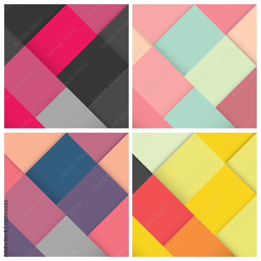 Set of abstract square colorful retro background with stylish colors, vector illustration Set of abstract square colorful retro background with stylish colors, vector illustration