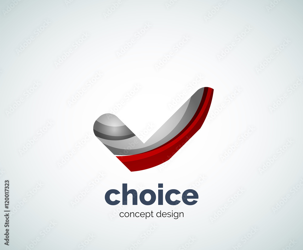 Fototapeta premium Vector choice concept, tick logo template