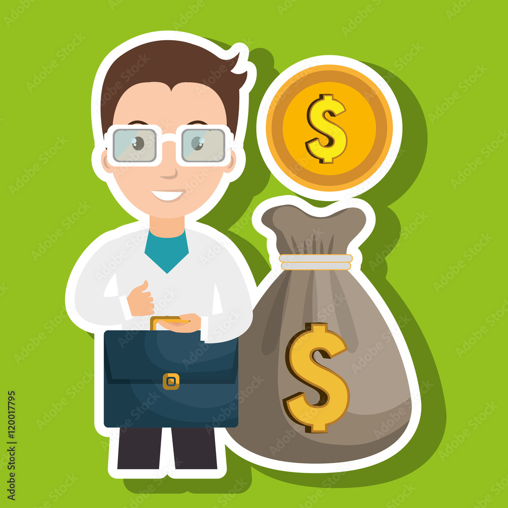 man suitcase bag money vector illustration eps10 man suitcase bag money vector illustration eps10