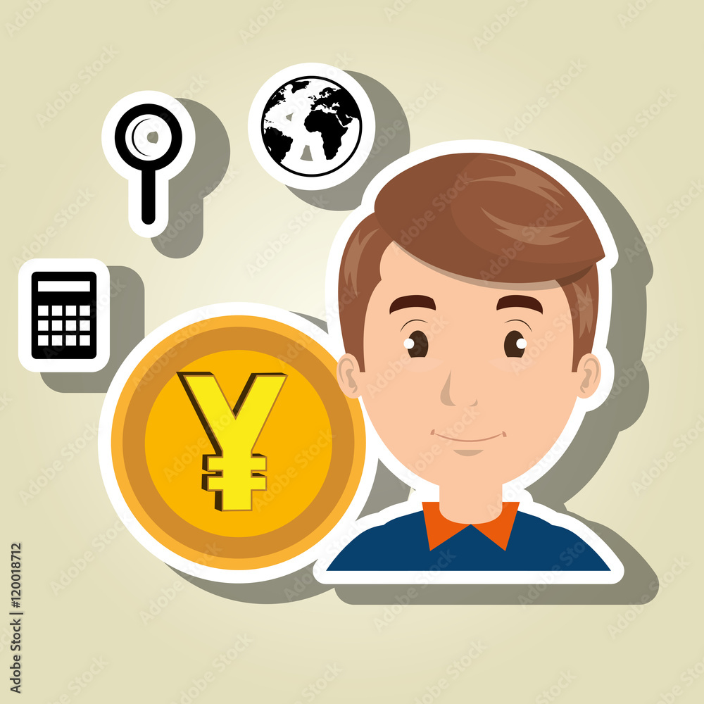 man coin money icons vector illustration eps10 man coin money icons vector illustration eps10