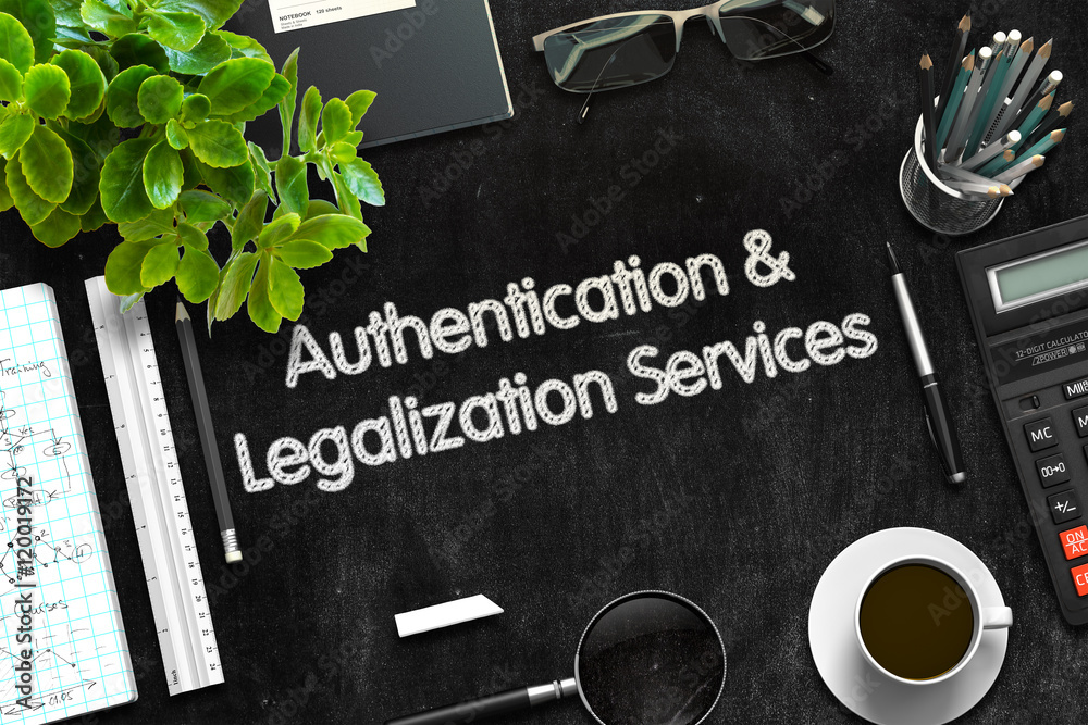 Foto Authentication and Legalization Services Concept. 3D render.