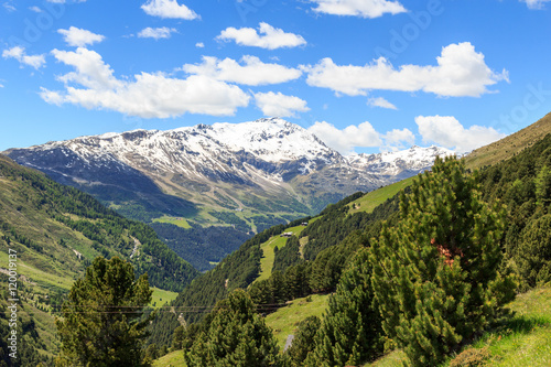 Mountain Monte Sobretta panorama in Ortler Alps  Italy