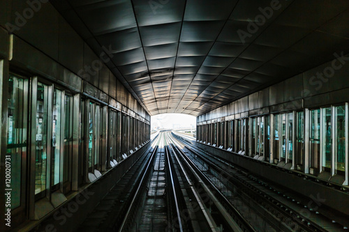 Fototapeta Naklejka Na Ścianę i Meble -  Metro subway tracks in the United Arab Emirates