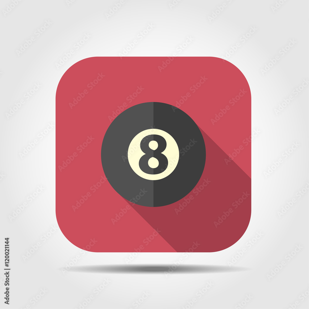 billiard ball flat icon with long shadow billiard ball flat icon with long shadow