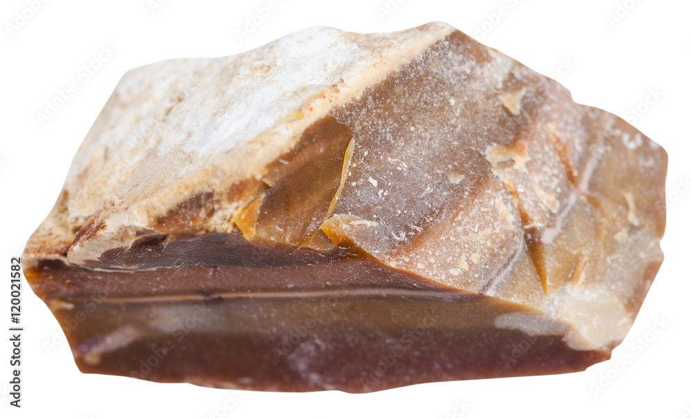 brown flint stone isolated on white brown flint stone isolated on white
