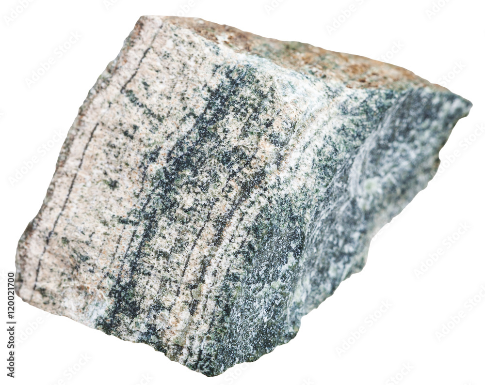 Skarn (tactite) stone isolated on white Skarn (tactite) stone isolated on white