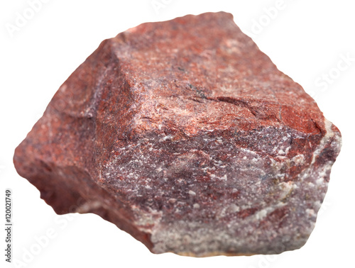 red jasper stone isolated on white