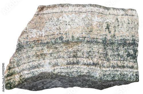 Skarn (tactite) mineral isolated on white