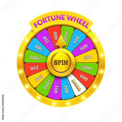 Gold Fortune Wheel illustration. Eps10 vector.