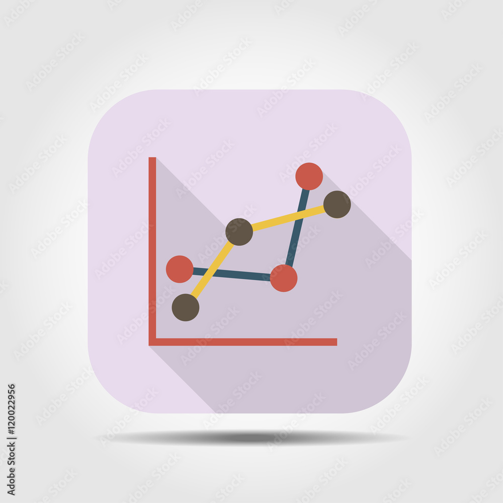 statistics graph flat icon with long shadow statistics graph flat icon with long shadow