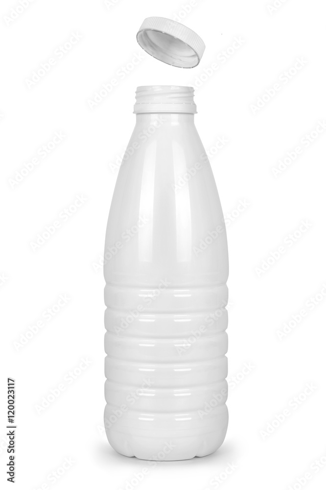 open white blank plastic bottle on white background open white blank plastic bottle on white background