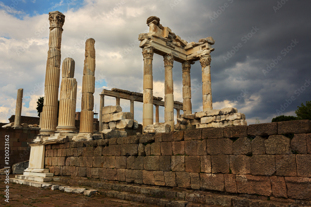 Antique city of Pergamon, Ruins of ancient Acropolis in Bergama, Izmir