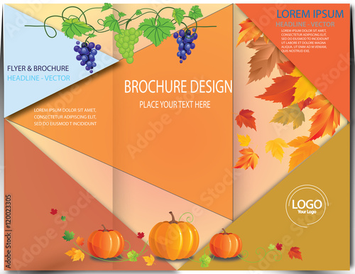 Creative stylish Trifold, Flyer, Banner or Template design for Autumn Fest Party celebration.